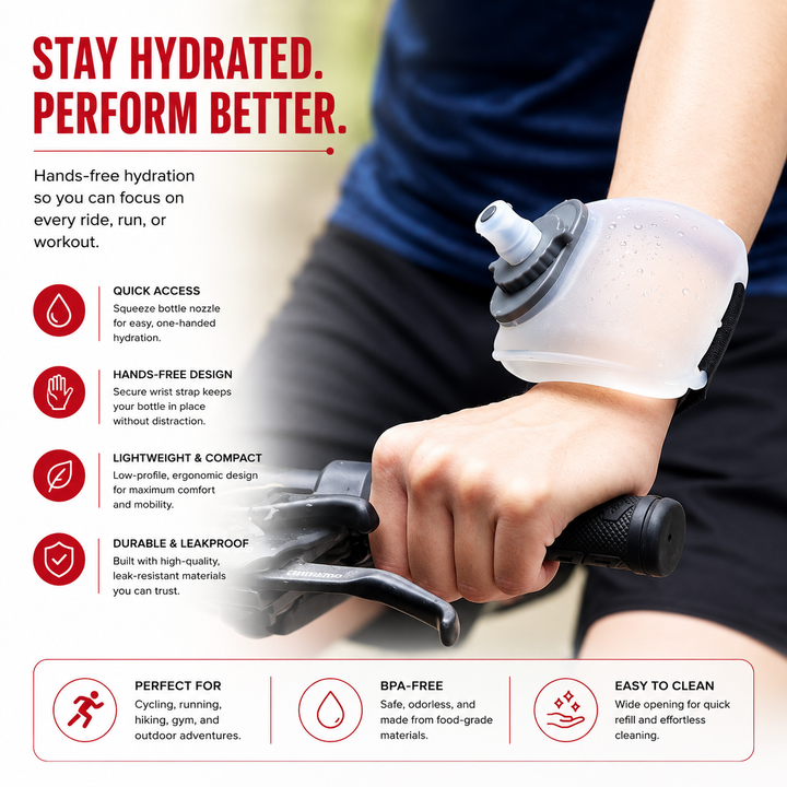 Premium Running Wrist Water Bottle Holder Soft Flask Hydration Pack Adjustable Strap Leakproof BPA-Free Portable for Marathon Cycling Travel Daily Use