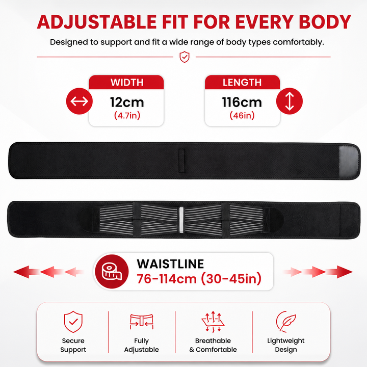 Premium SI Belt Adjustable Sacroiliac Hip Brace Pelvic Support Belt Lumbar Hip Support 76–114cm Compression Belt Home Work Daily Use Comfort
