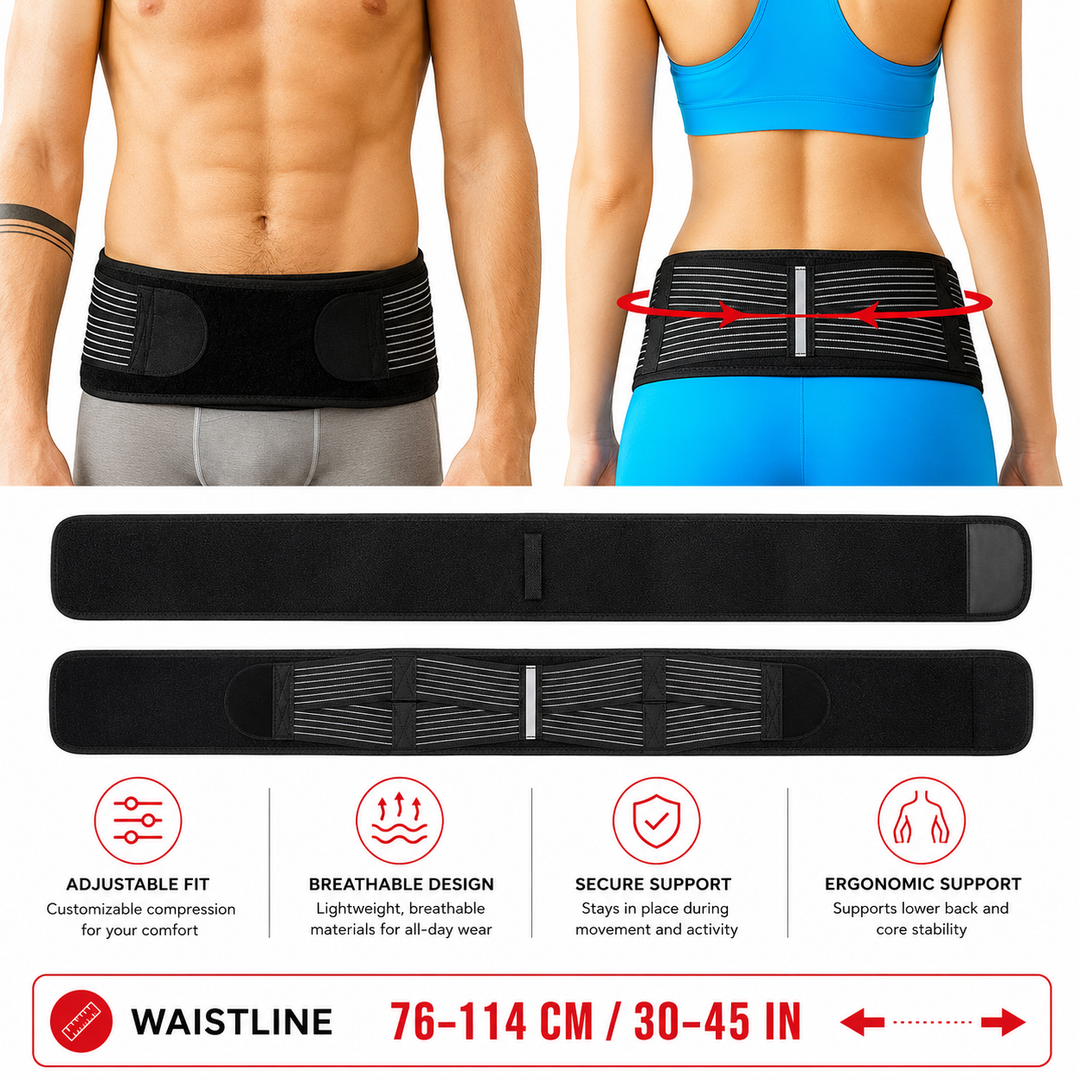 Premium Sacroiliac Hip Brace for Lower Back Pain Relief Adjustable SI Belt for Sciatic Nerve Pelvic Lumbar Hip Support 76-114cm 30-45in