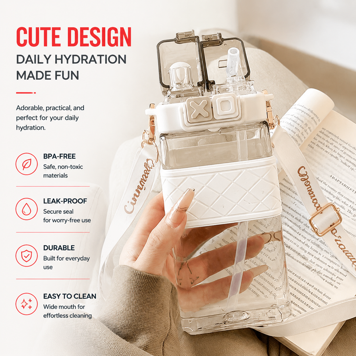 Premium Sanrio Cartoon Water Bottle 520ml Double Drink Cup Cute Character Bottle Melody Kuromi Cinnamoroll Student Leak Proof Travel Bottle