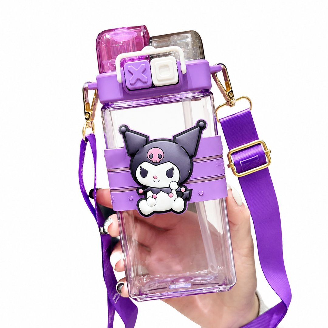 Premium Sanrio Cartoon Water Bottle 520ml Double Drink Cup Cute Character Bottle Melody Kuromi Cinnamoroll Student Leak Proof Travel Bottle