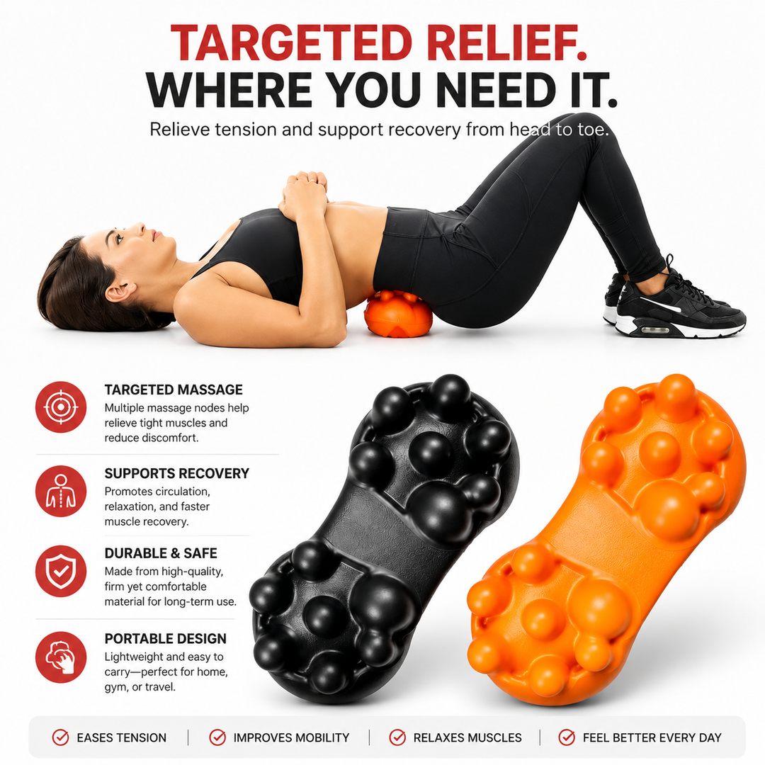 Premium Sciatica Massager Deep Tissue Myofascial Release Hip Lower Back Trigger Point Tool Glute SI Joint Pelvic Psoas Pain Relief Portable Muscle Support
