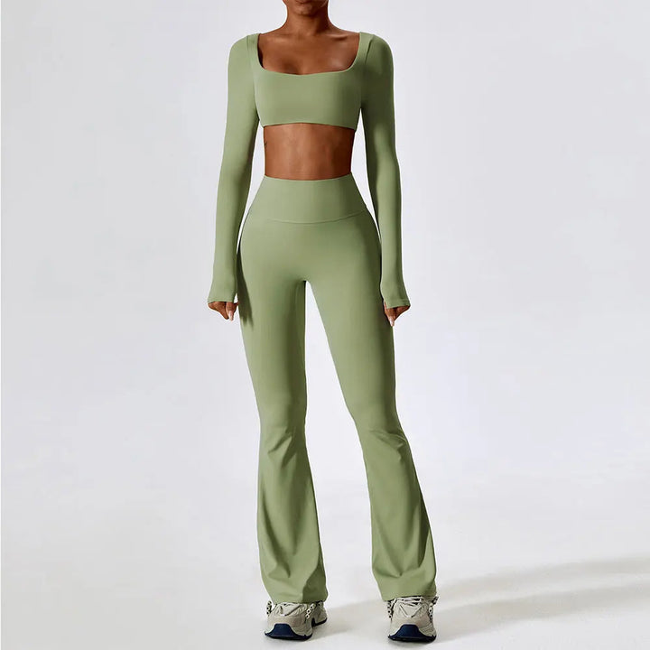 Premium Seamless Yoga Set for Women 2 Piece Sports Bra and High Waist Leggings Workout Outfit Breathable Compression Activewear Quick Dry Fabric Fit