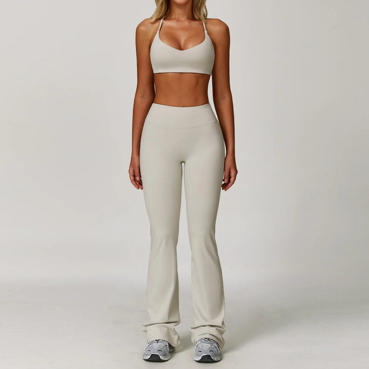 Premium Seamless Yoga Set for Women Long Sleeve Sports Bra and Leggings Workout Set Breathable Stretch Activewear Compression Fit Gym Training Outfit