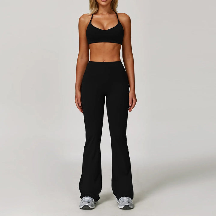 Premium Seamless Yoga Set for Women Long Sleeve Sports Bra and Leggings Workout Set Breathable Stretch Activewear Compression Fit Gym Training Outfit