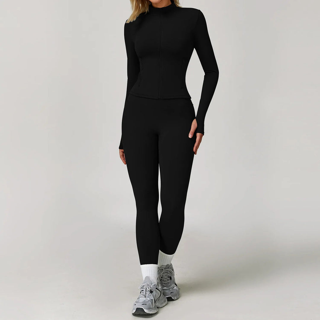 Premium Seamless Yoga Set for Women Long Sleeve Sports Bra and Leggings Workout Set Breathable Stretch Activewear Compression Fit Gym Training Outfit