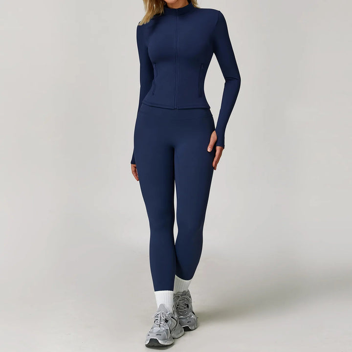 Premium Seamless Yoga Set for Women Long Sleeve Sports Bra and Leggings Workout Set Breathable Stretch Activewear Compression Fit Gym Training Outfit