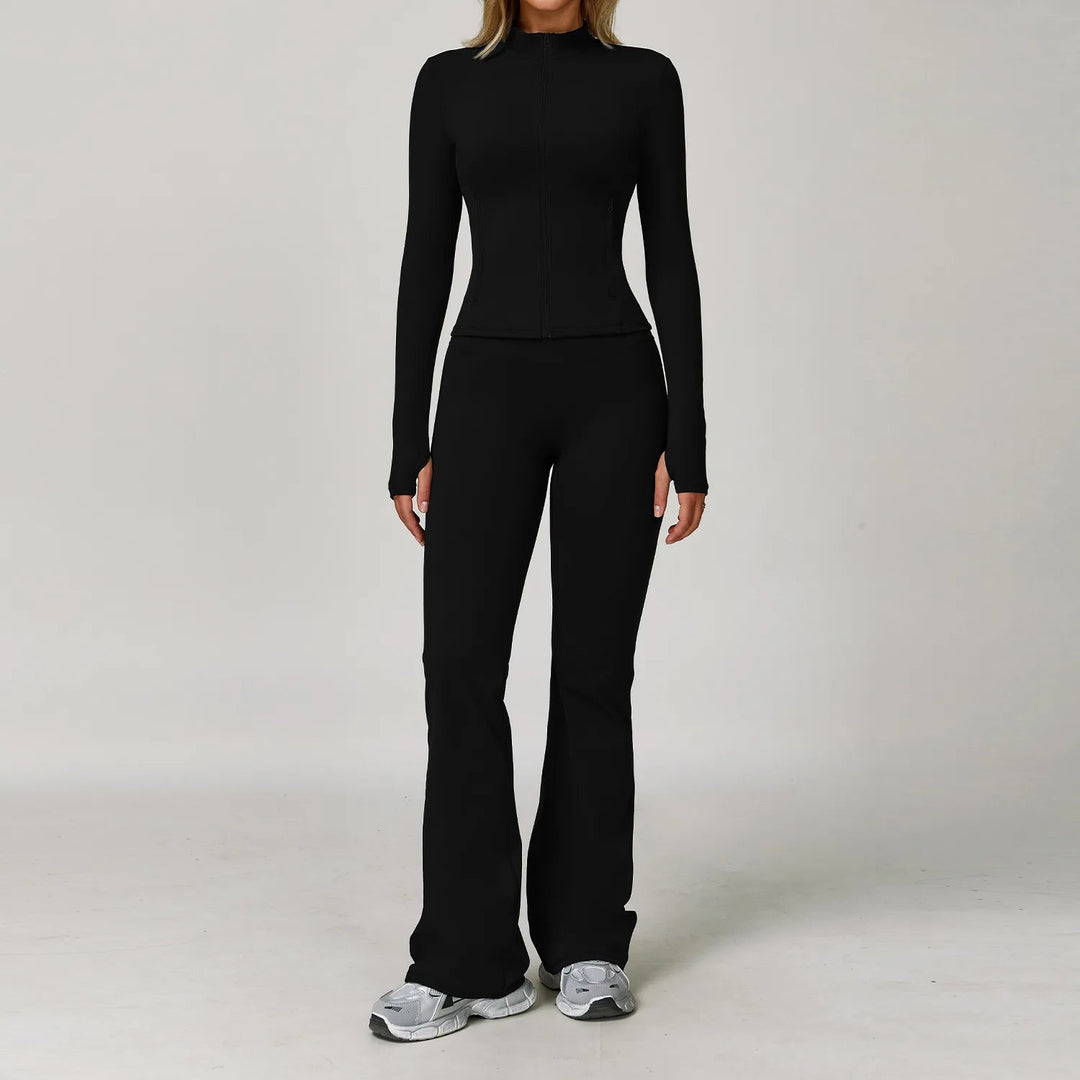 Premium Seamless Yoga Set for Women Long Sleeve Sports Bra and Leggings Workout Set Breathable Stretch Activewear Compression Fit Gym Training Outfit