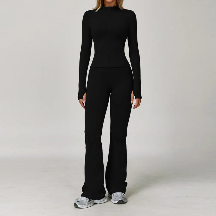 Premium Seamless Yoga Set for Women Long Sleeve Sports Bra and Leggings Workout Set Breathable Stretch Activewear Compression Fit Gym Training Outfit