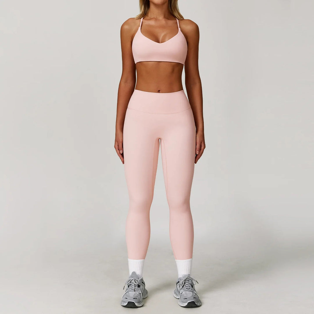 Premium Seamless Yoga Set for Women Long Sleeve Sports Bra and Leggings Workout Set Breathable Stretch Activewear Compression Fit Gym Training Outfit