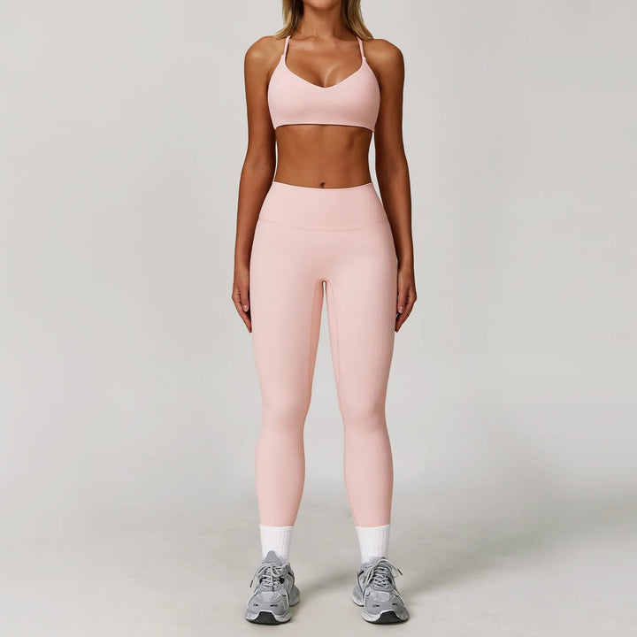 Premium Seamless Yoga Set for Women Long Sleeve Sports Bra and Leggings Workout Set Breathable Stretch Activewear Compression Fit Gym Training Outfit