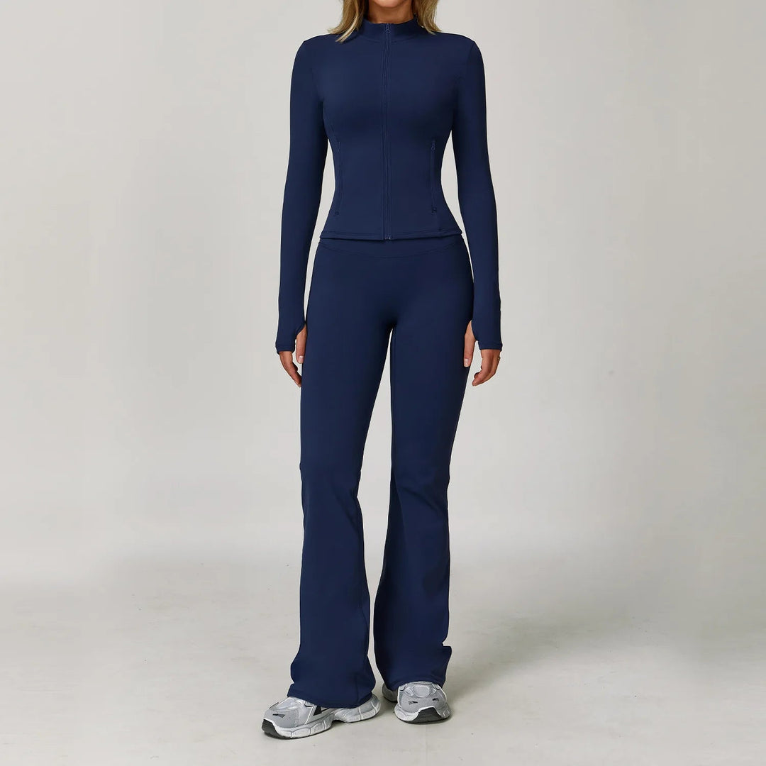 Premium Seamless Yoga Set for Women Long Sleeve Sports Bra and Leggings Workout Set Breathable Stretch Activewear Compression Fit Gym Training Outfit