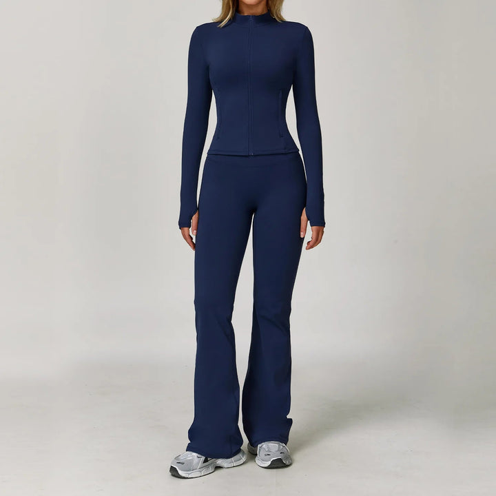 Premium Seamless Yoga Set for Women Long Sleeve Sports Bra and Leggings Workout Set Breathable Stretch Activewear Compression Fit Gym Training Outfit