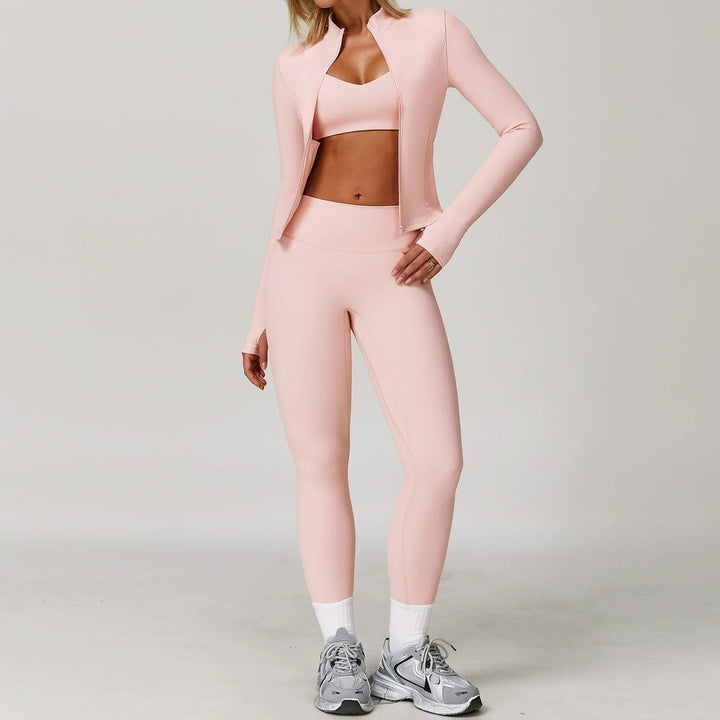 Premium Seamless Yoga Set for Women Long Sleeve Sports Bra and Leggings Workout Set Breathable Stretch Activewear Compression Fit Gym Training Outfit