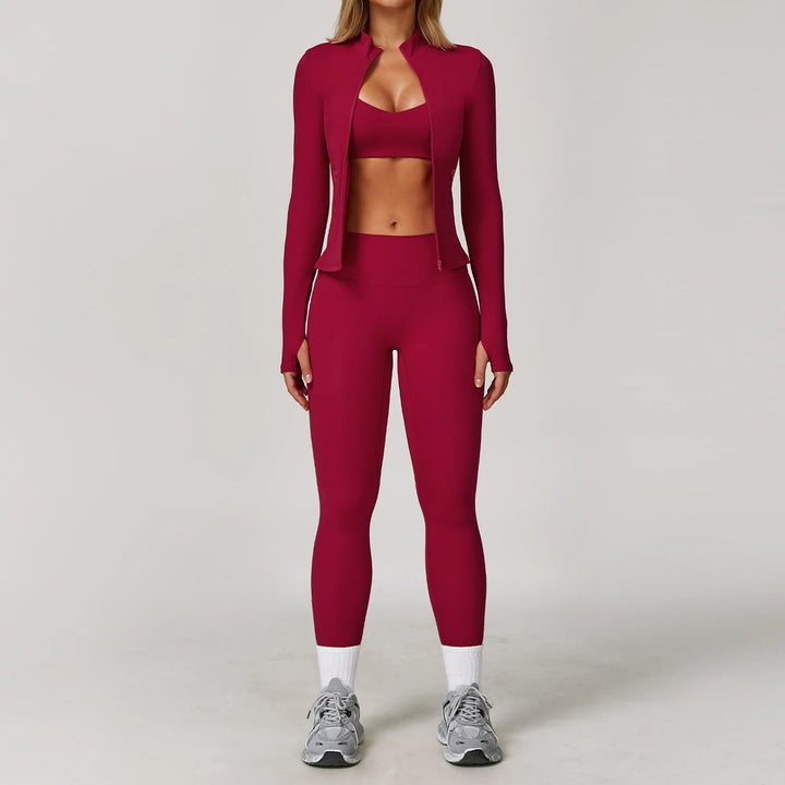 Premium Seamless Yoga Set for Women Long Sleeve Sports Bra and Leggings Workout Set Breathable Stretch Activewear Compression Fit Gym Training Outfit