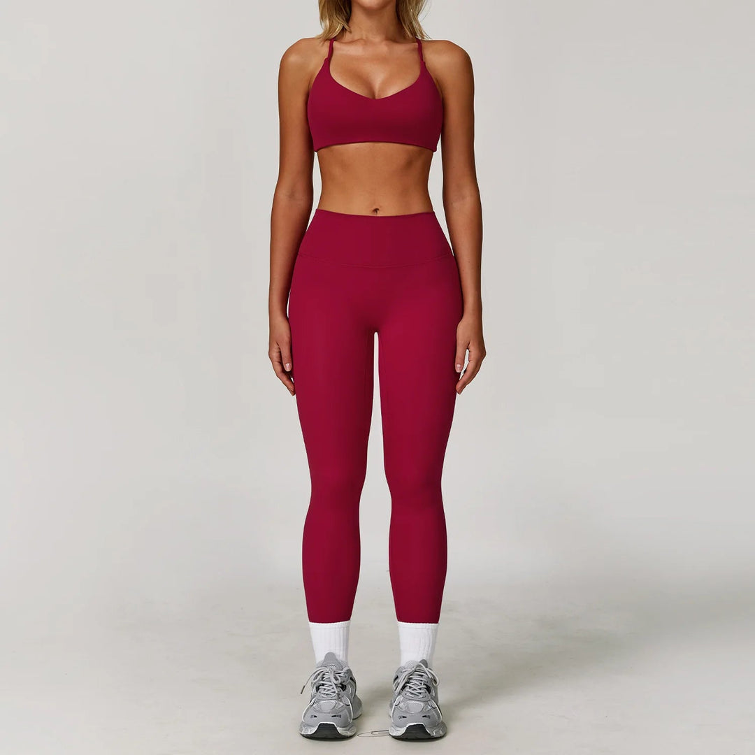 Premium Seamless Yoga Set for Women Long Sleeve Sports Bra and Leggings Workout Set Breathable Stretch Activewear Compression Fit Gym Training Outfit
