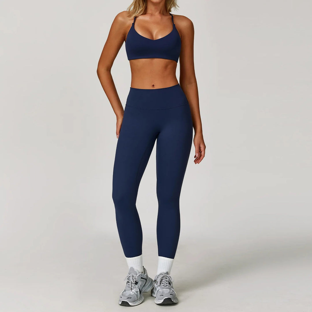 Premium Seamless Yoga Set for Women Long Sleeve Sports Bra and Leggings Workout Set Breathable Stretch Activewear Compression Fit Gym Training Outfit