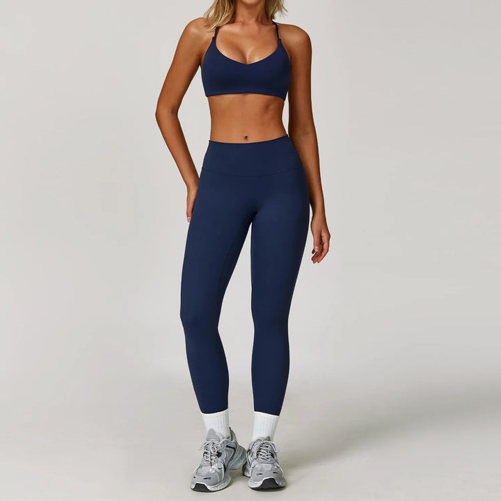Premium Seamless Yoga Set for Women Long Sleeve Sports Bra and Leggings Workout Set Breathable Stretch Activewear Compression Fit Gym Training Outfit