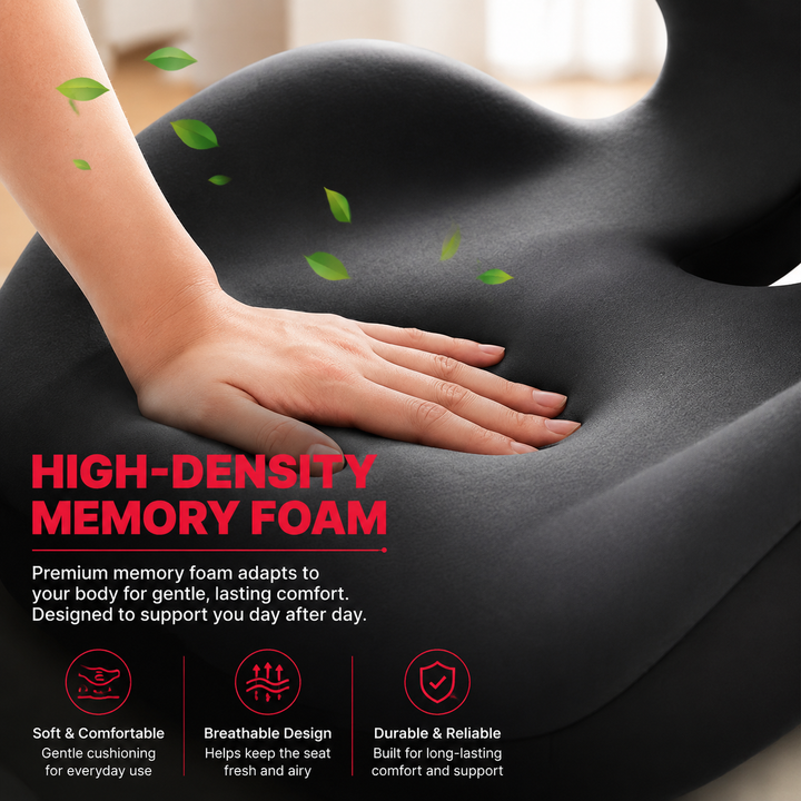 Premium Seat Cushion with Back Support Memory Foam Ergonomic Office Chair Cushion Lumbar Support Posture Correction Tailbone Relief Cushion for Office Car Home Use