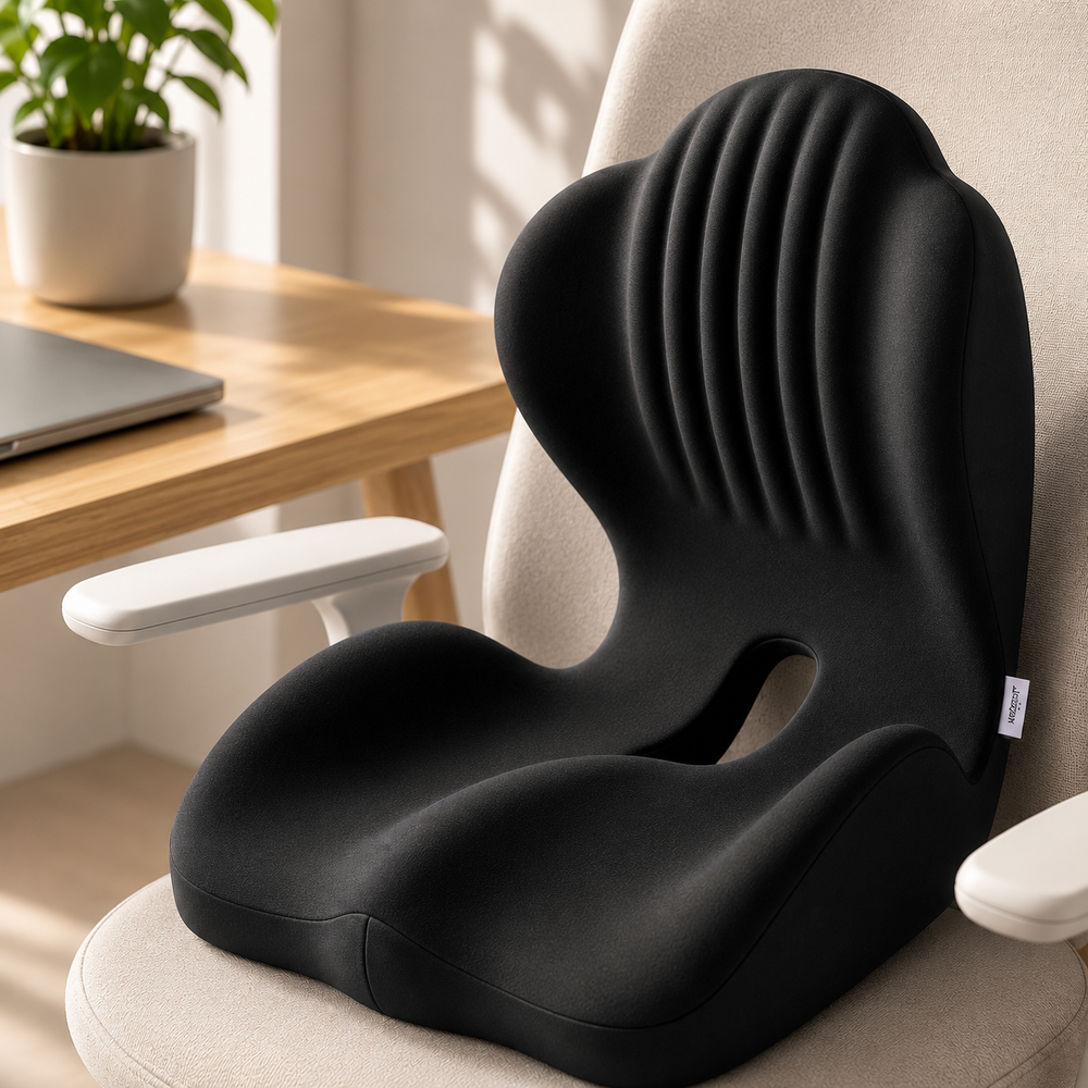 Premium Seat Cushion with Back Support Memory Foam Ergonomic Office Chair Cushion Lumbar Support Posture Correction Tailbone Relief Cushion for Office Car Home Use