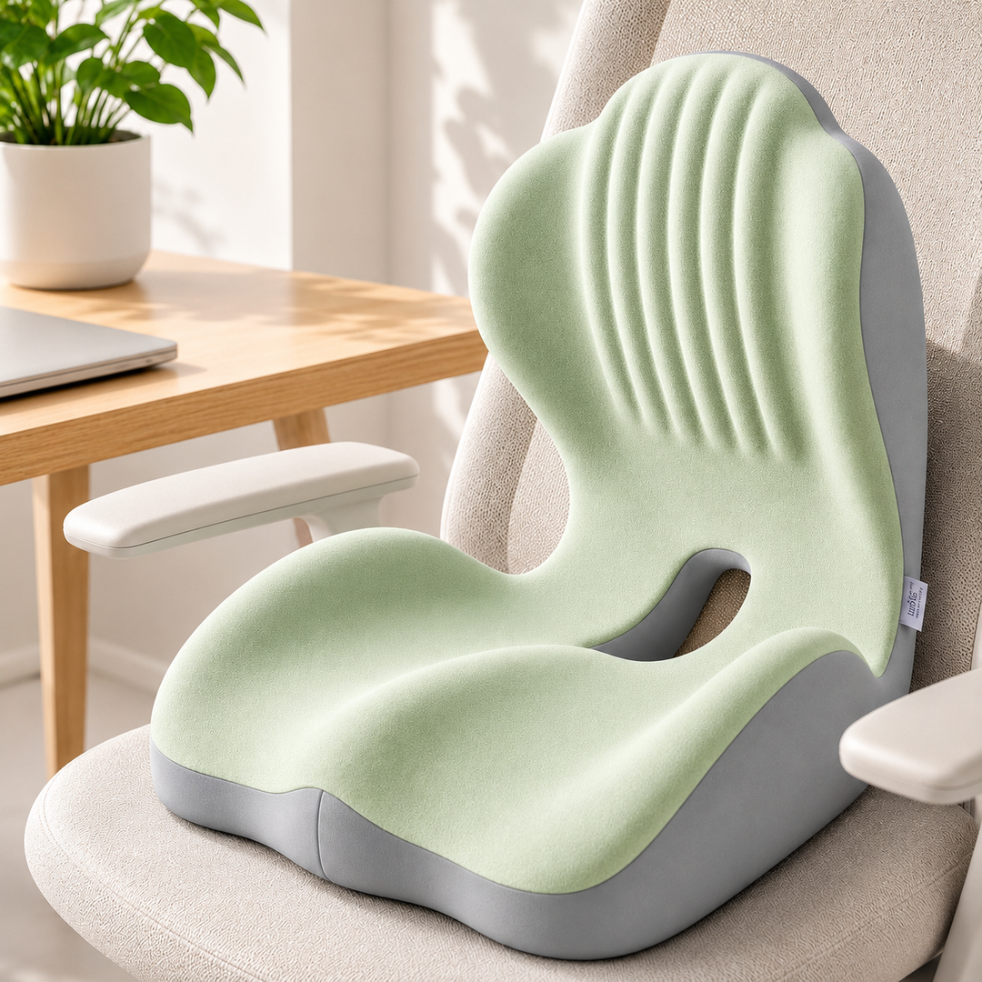 Premium Seat Cushion with Back Support Memory Foam Ergonomic Office Chair Cushion Lumbar Support Posture Correction Tailbone Relief Cushion for Office Car Home Use