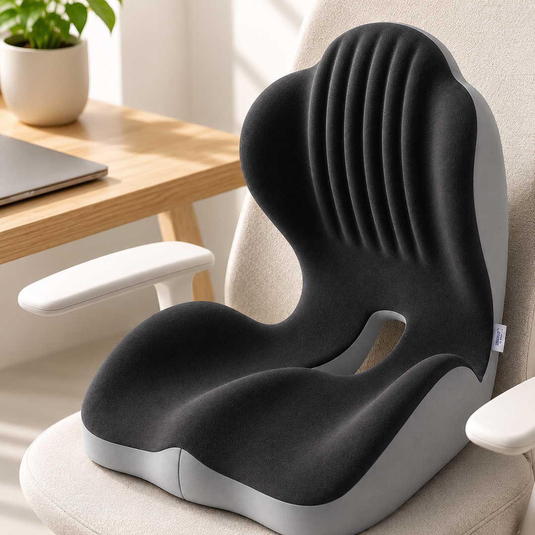 Premium Seat Cushion with Back Support Memory Foam Ergonomic Office Chair Cushion Lumbar Support Posture Correction Tailbone Relief Cushion for Office Car Home Use