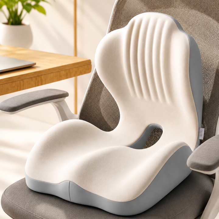 Premium Seat Cushion with Back Support Memory Foam Ergonomic Office Chair Cushion Lumbar Support Posture Correction Tailbone Relief Cushion for Office Car Home Use
