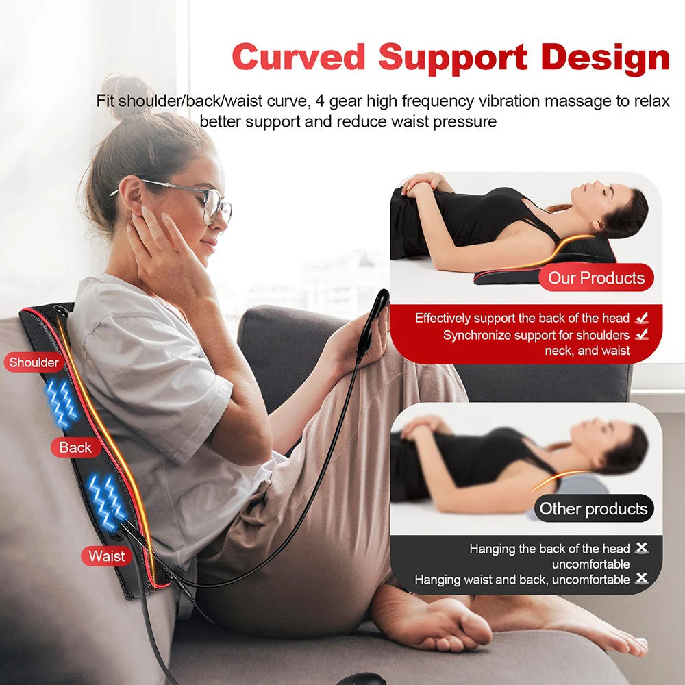 Premium Shiatsu Back Massager Pillow 3D Kneading Neck and Shoulder Massager with Heat Full Back Massage Cushion for Neck Back Waist Relaxation