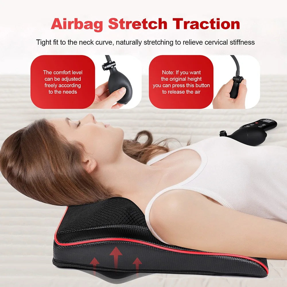 Premium Shiatsu Back Massager Pillow 3D Kneading Neck and Shoulder Massager with Heat Full Back Massage Cushion for Neck Back Waist Relaxation