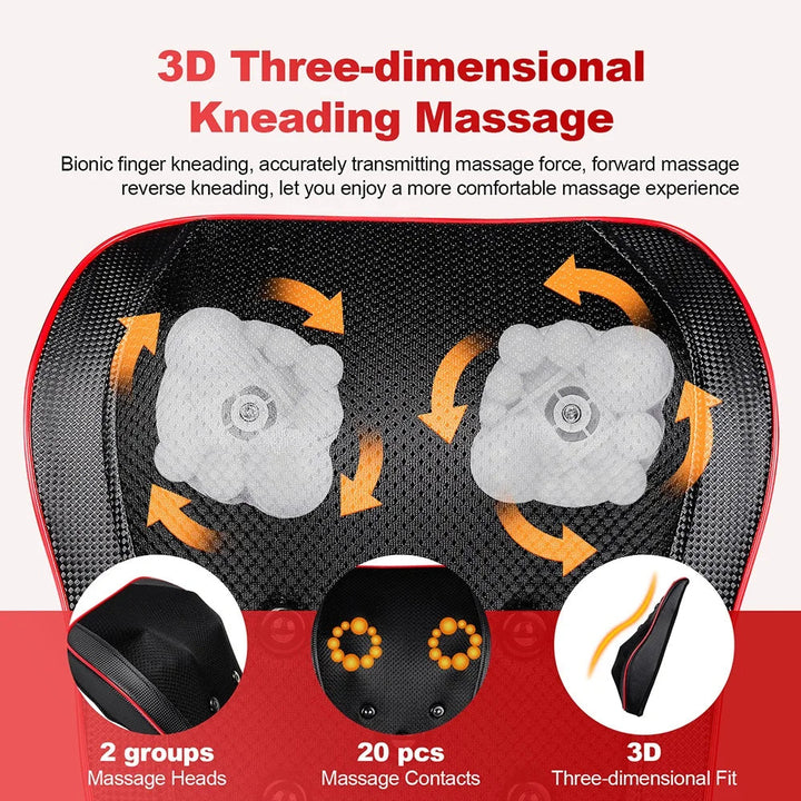 Premium Shiatsu Back Massager Pillow 3D Kneading Neck and Shoulder Massager with Heat Full Back Massage Cushion for Neck Back Waist Relaxation