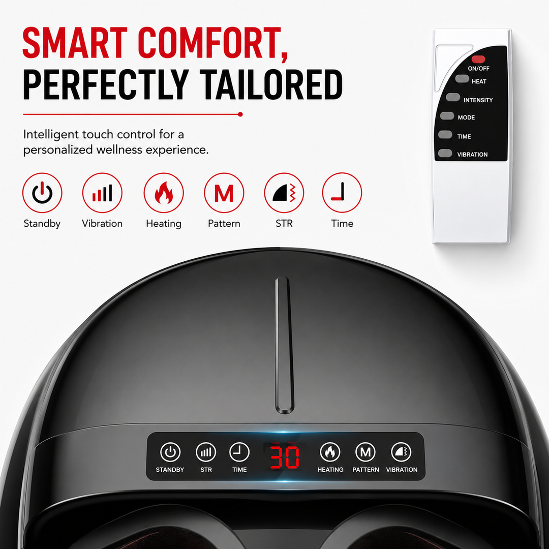 Premium Shiatsu Foot Massager Machine Heat Air Compression Electric Foot Massage Device Deep Kneading Pain Relief Home Use Relaxation Therapy