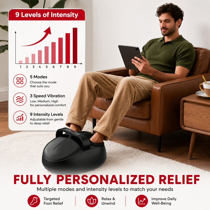Premium Shiatsu Foot Massager Machine Heat Air Compression Electric Foot Massage Device Deep Kneading Pain Relief Home Use Relaxation Therapy