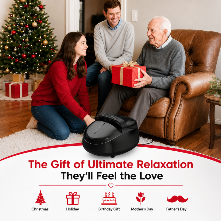 Premium Shiatsu Foot Massager Machine Heat Air Compression Electric Foot Massage Device Deep Kneading Pain Relief Home Use Relaxation Therapy
