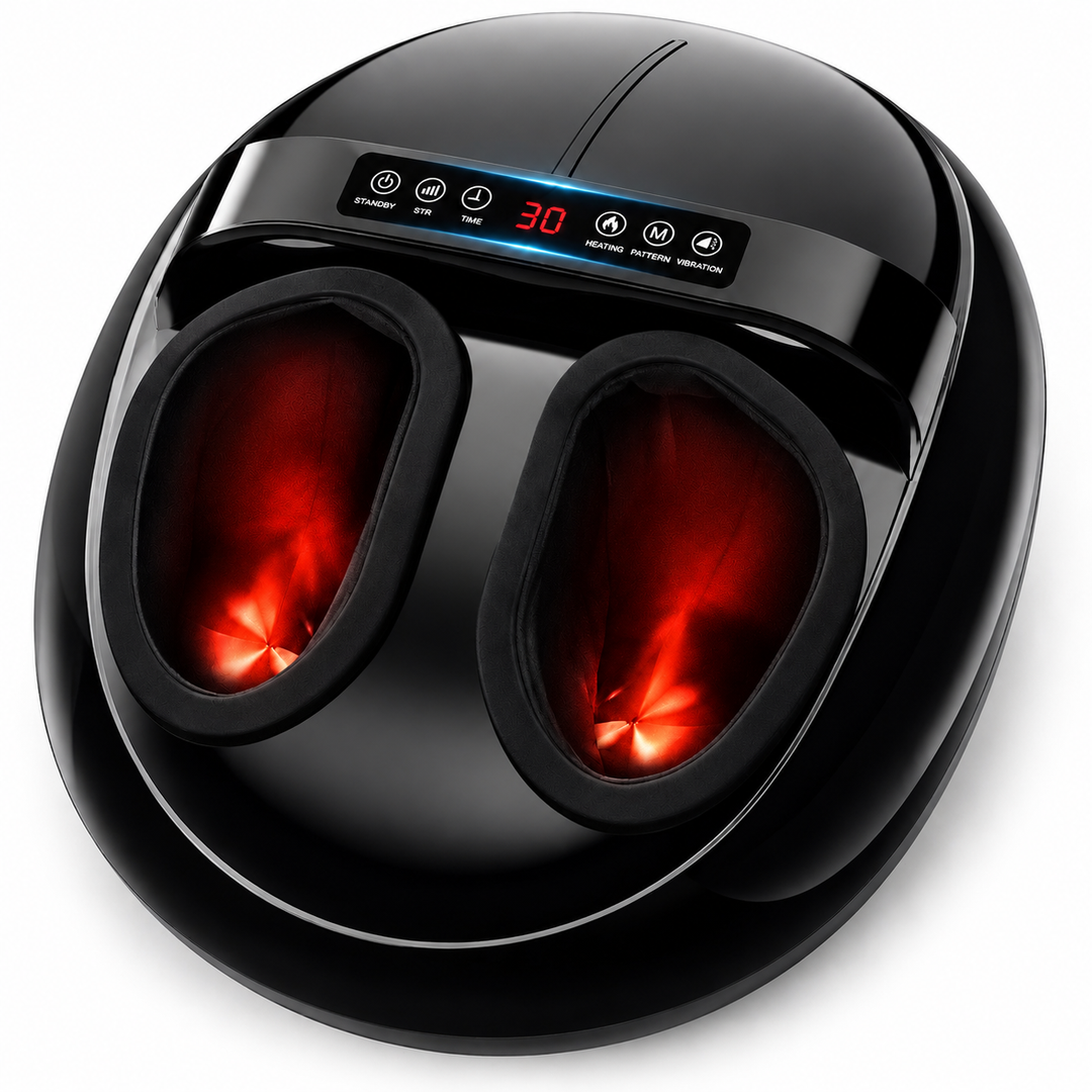 Premium Shiatsu Foot Massager Machine Heat Air Compression Electric Foot Massage Device Deep Kneading Pain Relief Home Use Relaxation Therapy