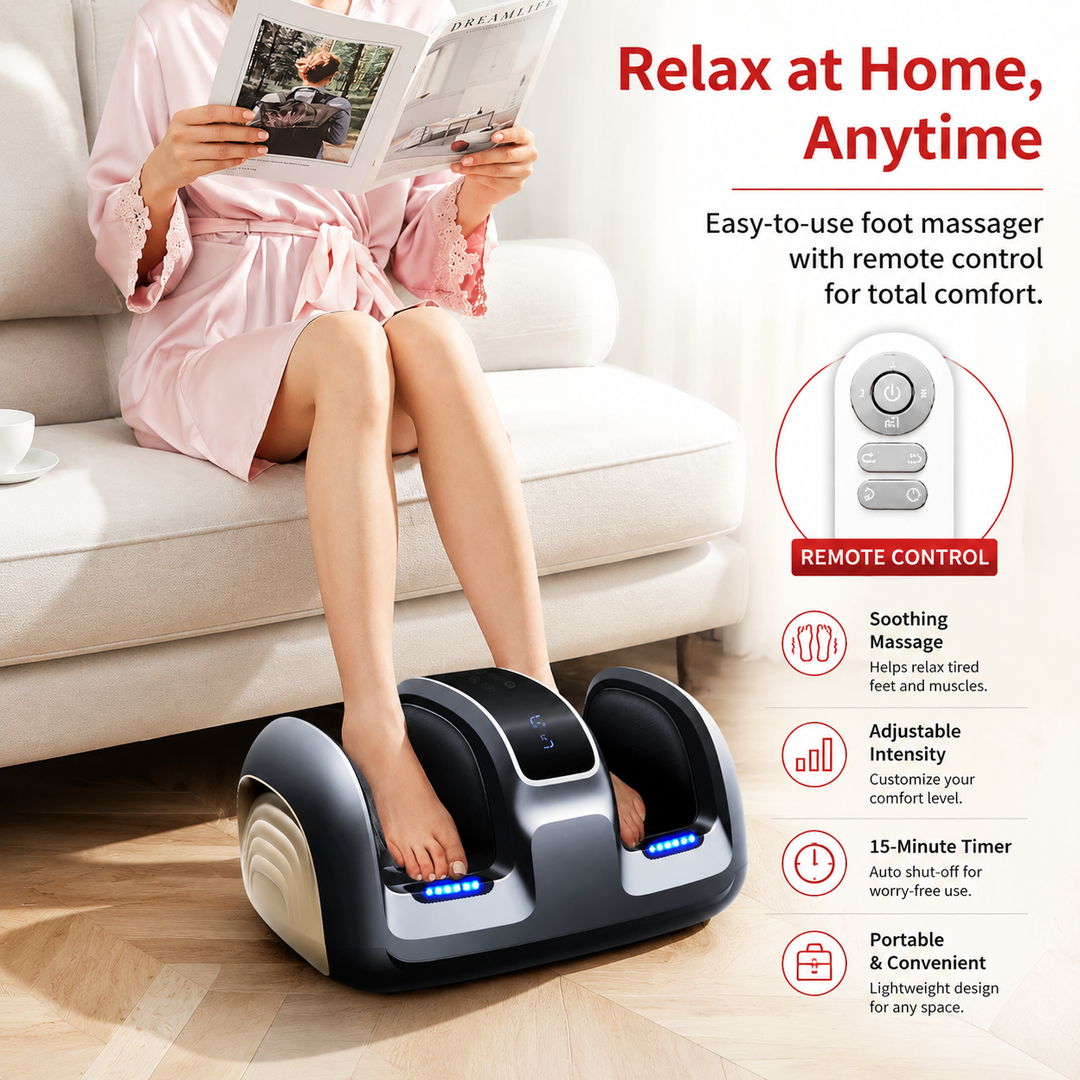 Premium Shiatsu Foot Massager with Heat Deep Tissue Kneading Foot and Calf Massager Machine for Circulation Support Muscle Recovery Electric DevicePro