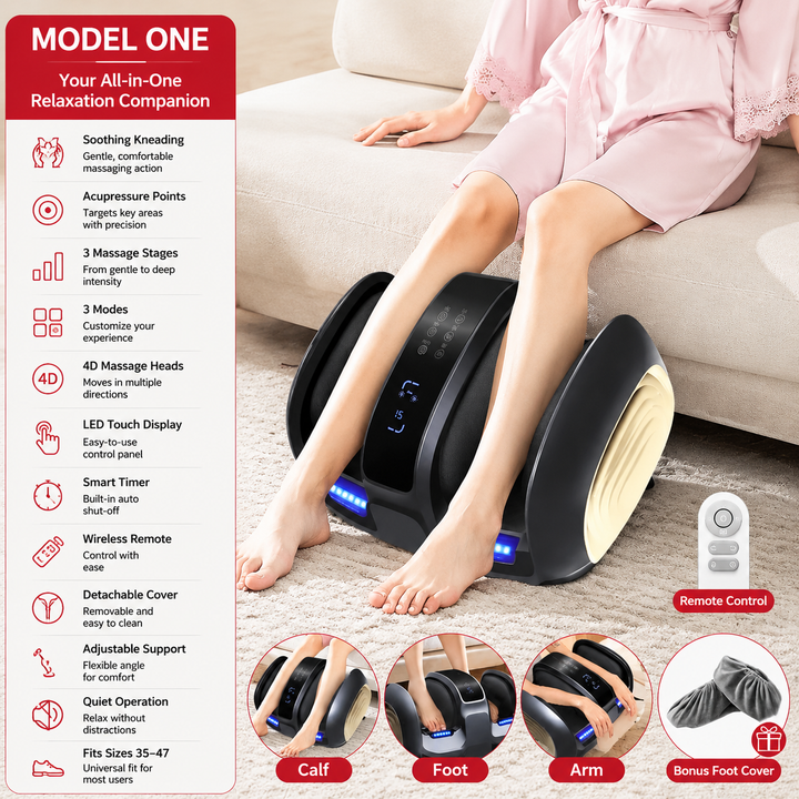 Premium Shiatsu Foot Massager with Heat Deep Tissue Kneading Foot and Calf Massager Machine for Circulation Support Muscle Recovery Electric DevicePro