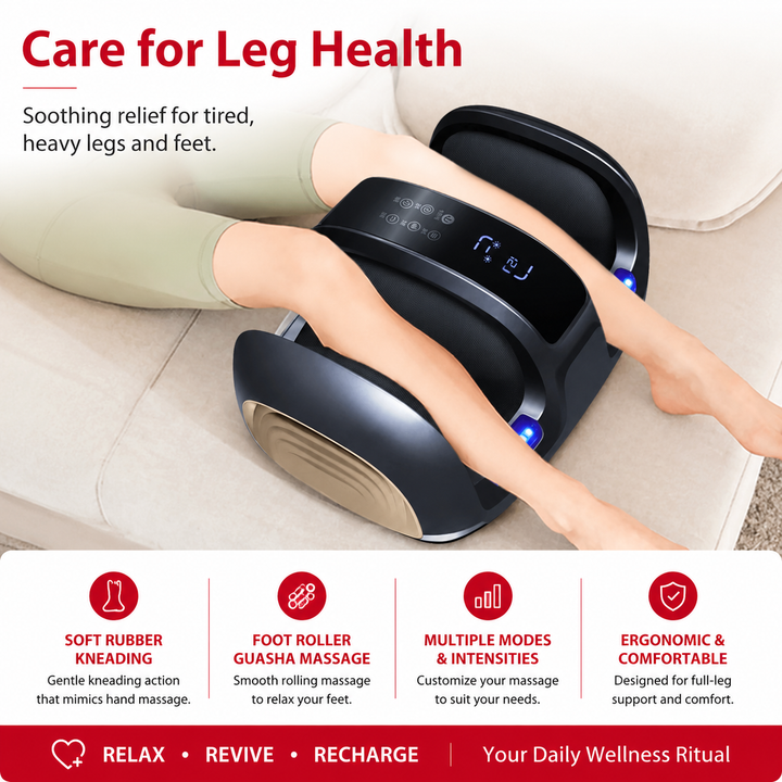 Premium Shiatsu Foot Massager with Heat Deep Tissue Kneading Foot and Calf Massager Machine for Circulation Support Muscle Recovery Electric DevicePro
