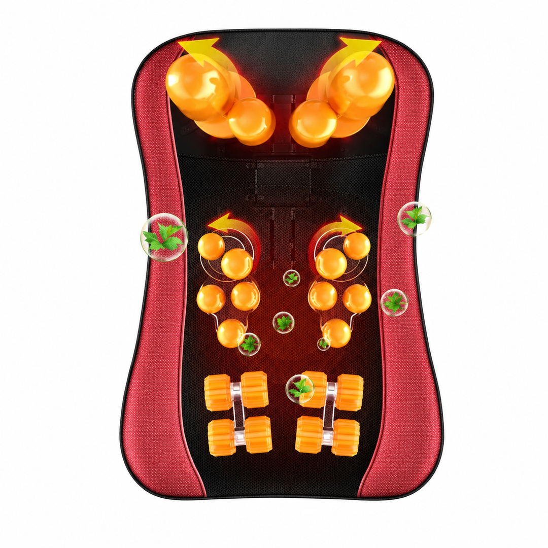 Premium Shiatsu Neck Back Massager Pillow Electric Massage Cushion Infrared Heat Deep Kneading 3 Speed Adjustable Car Home Use Relaxation Device