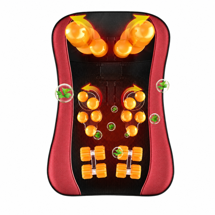 Premium Shiatsu Neck Back Massager Pillow Electric Massage Cushion Infrared Heat Deep Kneading 3 Speed Adjustable Car Home Use Relaxation Device