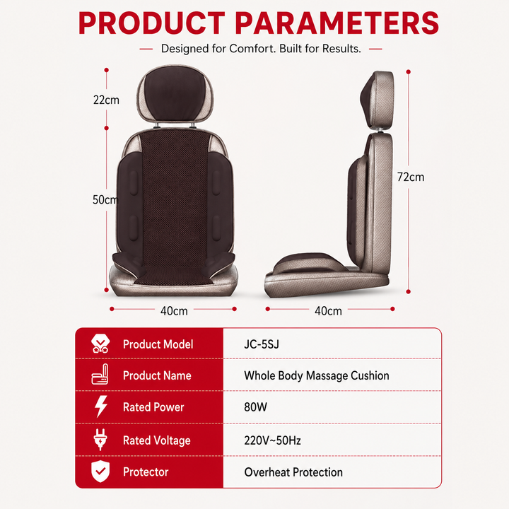 Premium Shiatsu Neck Back Massager Pillow Electric Massage Cushion Infrared Heat Deep Kneading 3 Speed Adjustable Car Home Use Relaxation Device