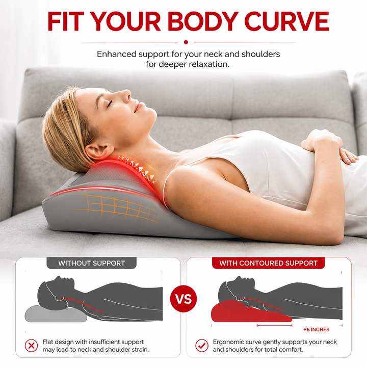 Premium Shiatsu Neck and Back Massager Electric 3D Kneading Massage Pillow for Neck Back Lumbar Pain Relief Home Office Portable Relaxation Device