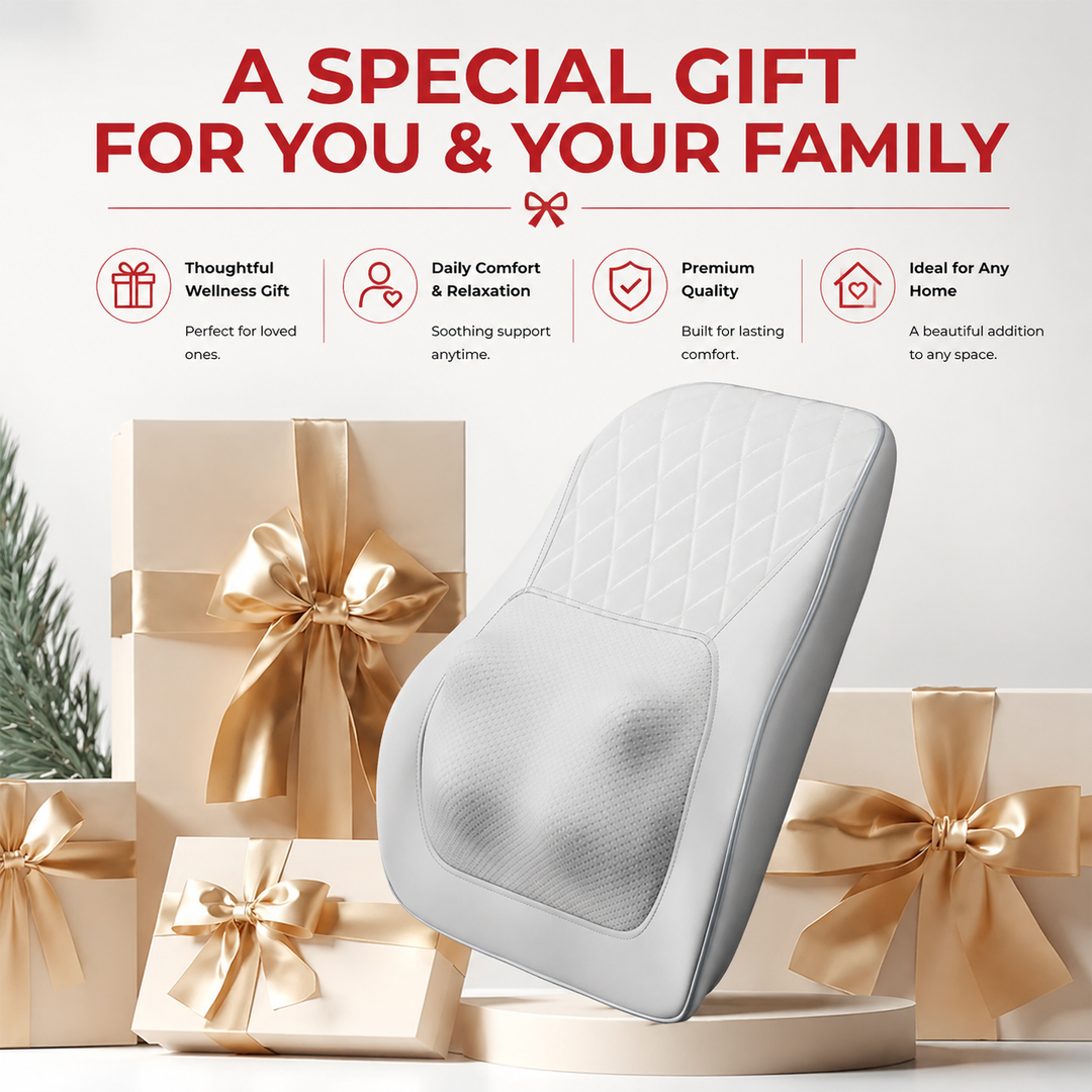 Premium Shiatsu Neck and Back Massager Electric 3D Kneading Massage Pillow for Neck Back Lumbar Pain Relief Home Office Portable Relaxation Device