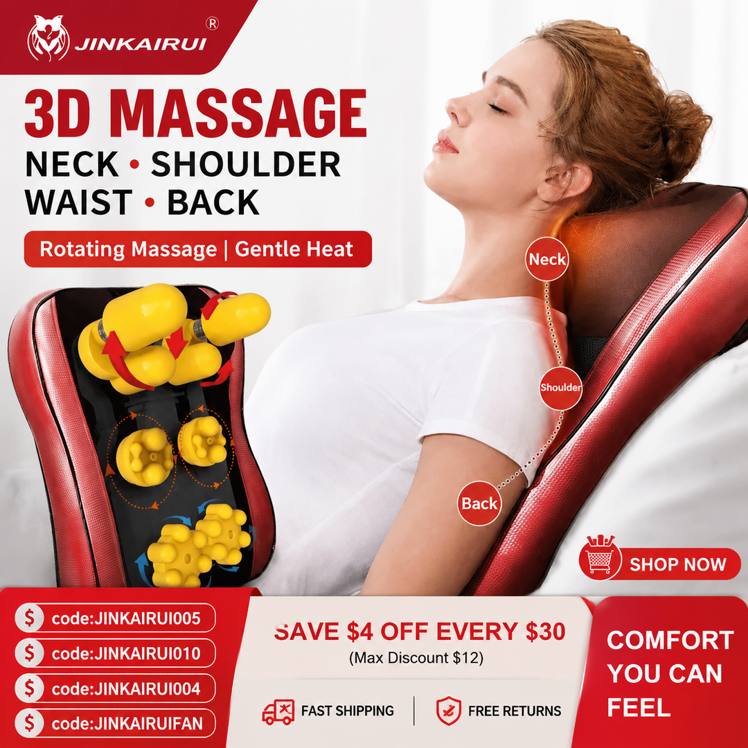 Premium Shiatsu Neck and Back Massager Pillow Electric Deep Tissue Kneading Infrared Heat Massage Cushion 3 Intensity Home Car Use Pain Relief Relaxation Device