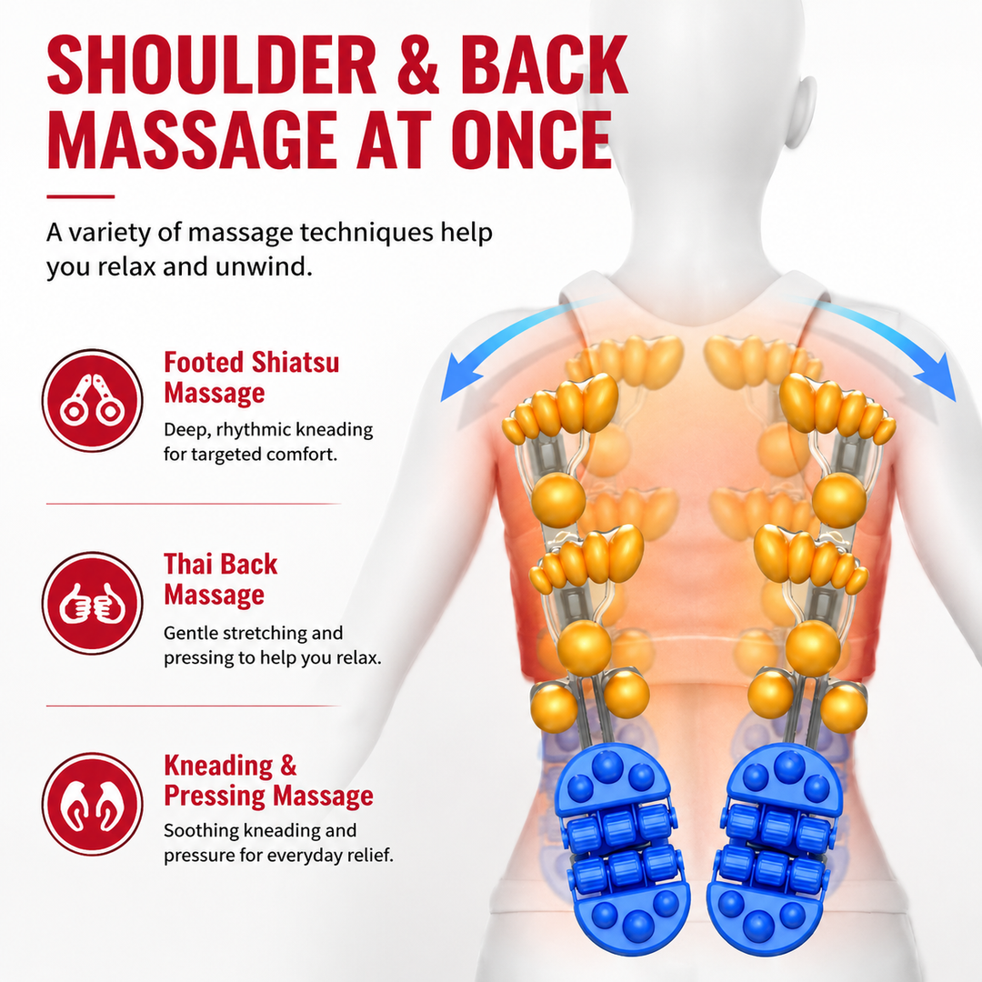 Premium Shiatsu Neck and Back Massager Pillow Electric Deep Tissue Kneading Infrared Heat Massage Cushion 3 Intensity Home Car Use Pain Relief Relaxation Device