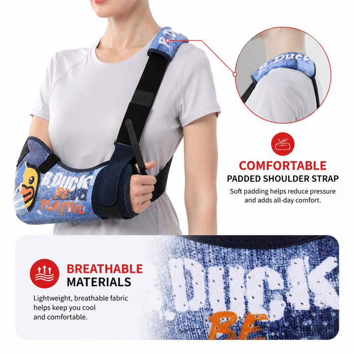 Premium Shoulder Abduction Sling Support Pillow Immobilizer Recovery Brace Ventilated Mesh Adjustable Shoulder Injury Support with Grip Ball Therapy Universal Fit