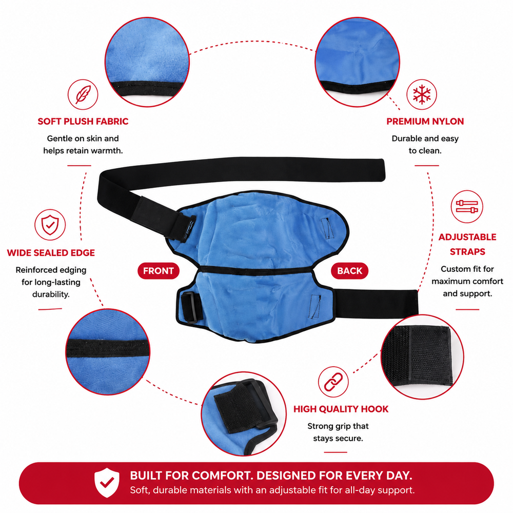 Premium Shoulder Ice Pack Wrap Hot Cold Compression Shoulder Support Gel Pack Adjustable Reusable Universal Fit Shoulder Pain Relief Wrap
