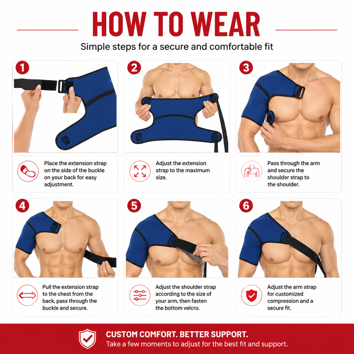 Premium Shoulder Ice Pack Wrap Hot Cold Compression Shoulder Support Gel Pack Adjustable Reusable Universal Fit Shoulder Pain Relief Wrap