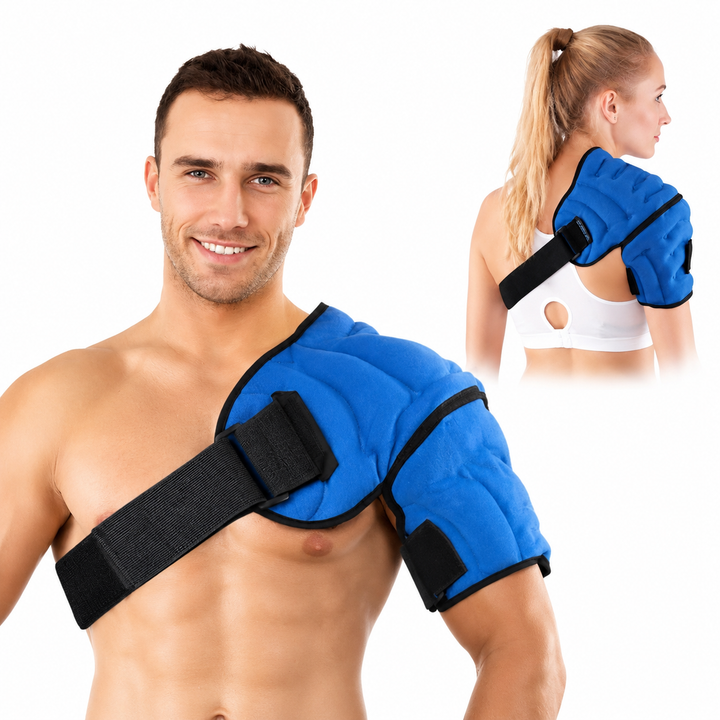 Premium Shoulder Ice Pack Wrap Hot Cold Compression Shoulder Support Gel Pack Adjustable Reusable Universal Fit Shoulder Pain Relief Wrap