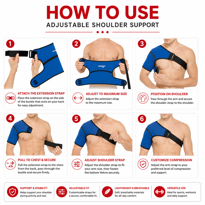 Premium Shoulder Ice Pack Wrap Hot Cold Compression Therapy Shoulder Support Adjustable Reusable Gel Shoulder Wrap Pain Relief Rotator Cuff Bursitis Tendon Support