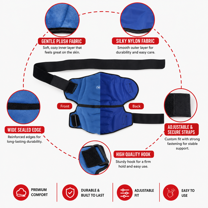 Premium Shoulder Ice Pack Wrap Hot Cold Compression Therapy Shoulder Support Adjustable Reusable Gel Shoulder Wrap Pain Relief Rotator Cuff Bursitis Tendon Support